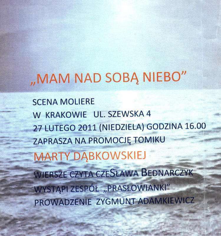 Koncert "Pras�owianek" towarzysz�cy promocji tomiku M.D�bkowskiej.